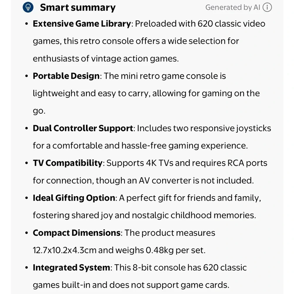 Classic Retro Gaming Console with Controllers with 620 games